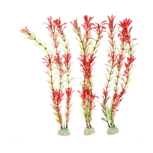 Unique Bargains Aquarium Plants Decorations Artificial Aquatic Plant Red 11.81"